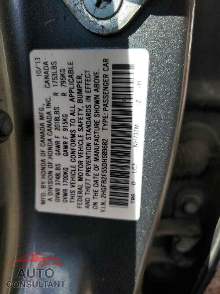 HONDA CIVIC 2013 - 2HGFB2F55DH589682