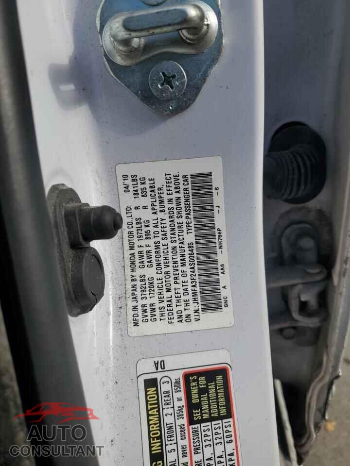 HONDA CIVIC 2010 - JHMFA3F24AS006485