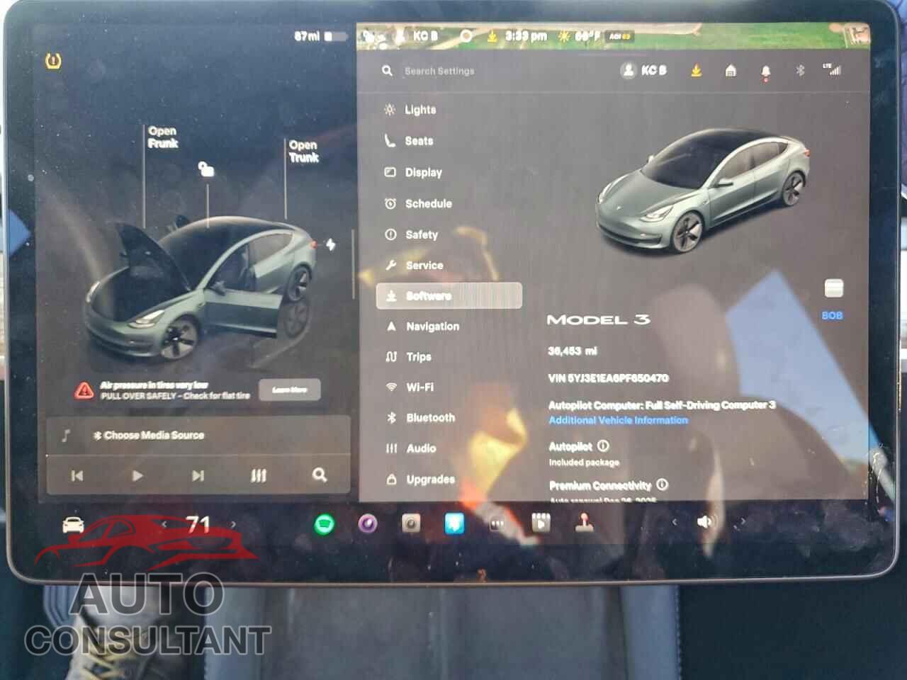 TESLA MODEL 3 2023 - 5YJ3E1EA6PF650470