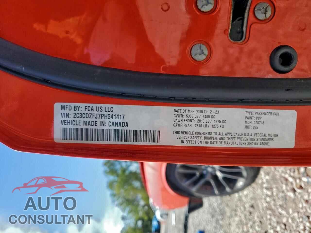 DODGE CHALLENGER 2023 - 2C3CDZFJ7PH541417