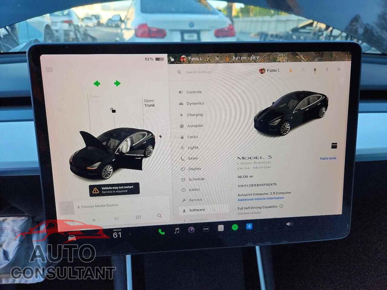 TESLA MODEL 3 2019 - 5YJ3E1EBXKF192479