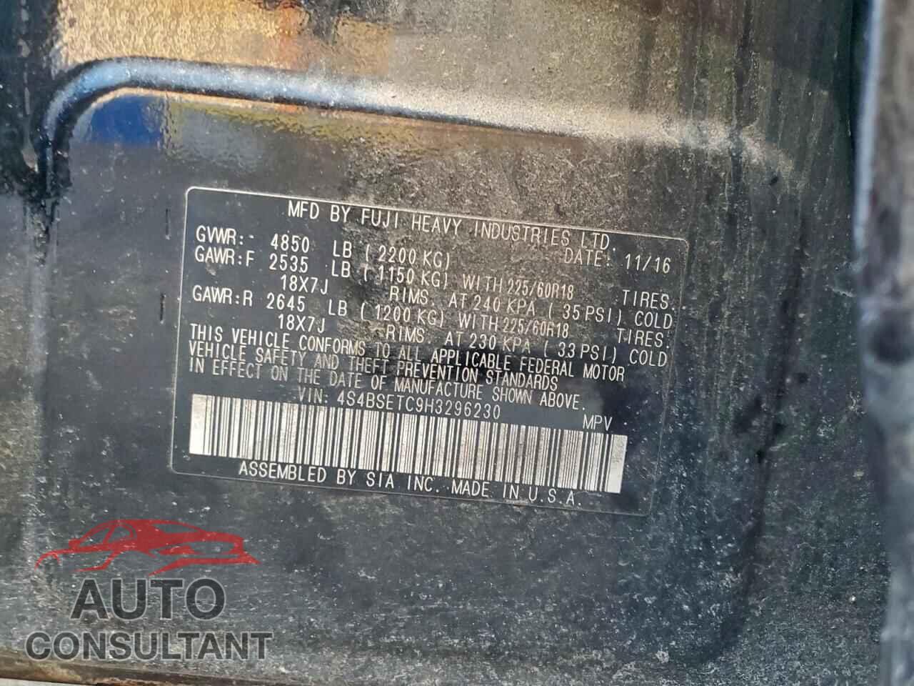 SUBARU OUTBACK 2017 - 4S4BSETC9H3296230