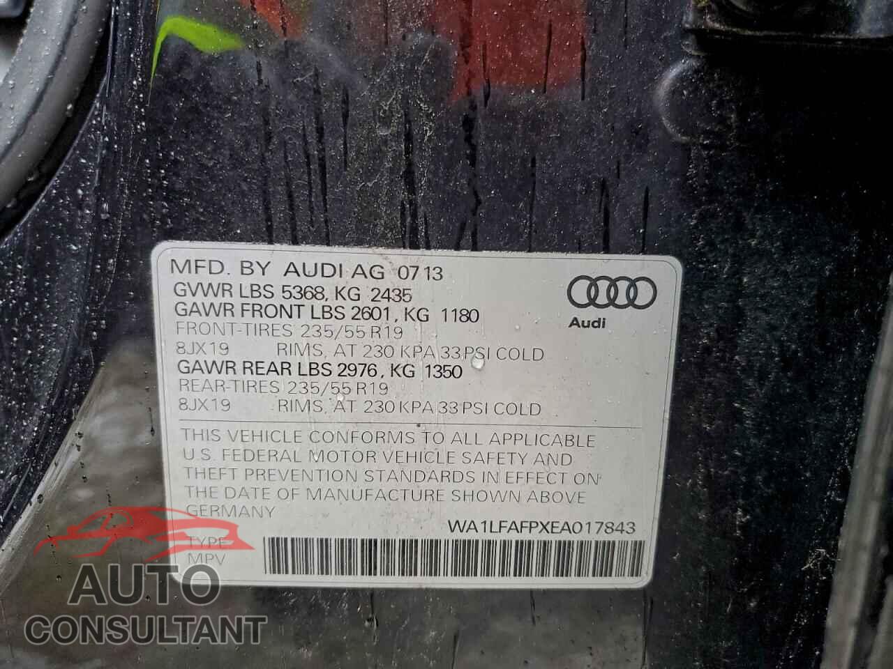 AUDI Q5 2014 - WA1LFAFPXEA017843
