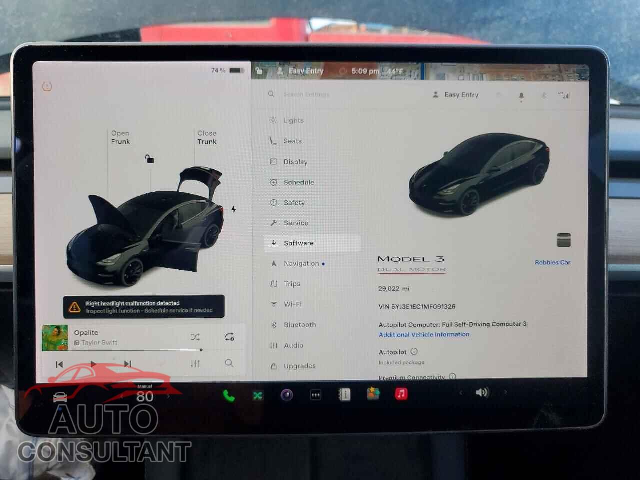 TESLA MODEL 3 2021 - 5YJ3E1EC1MF091326