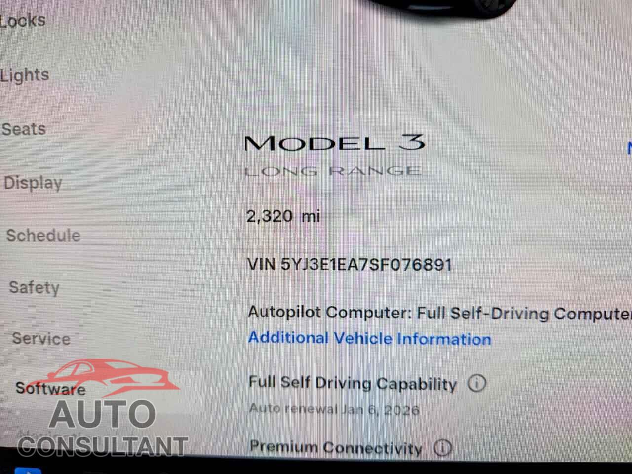 TESLA MODEL 3 2025 - 5YJ3E1EA7SF076891