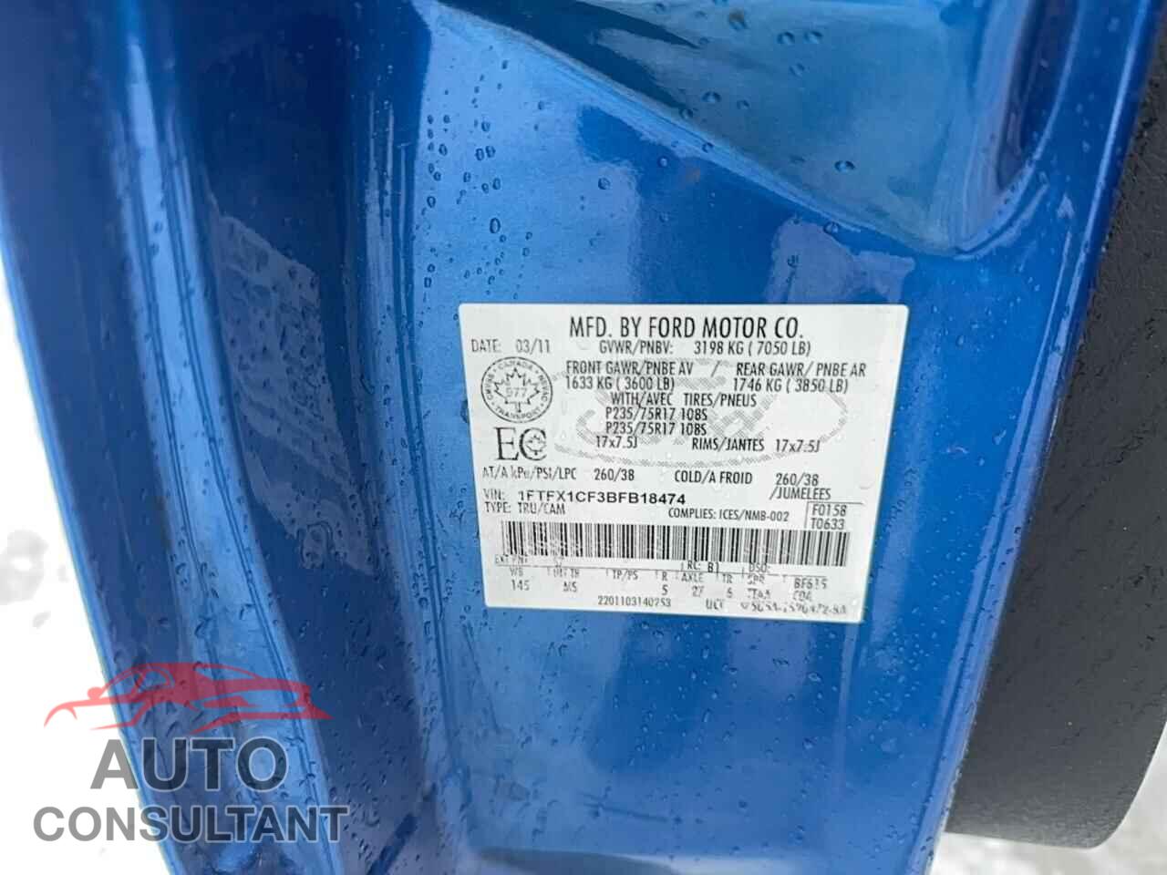 FORD F-150 2011 - 1FTFX1CF3BFB18474