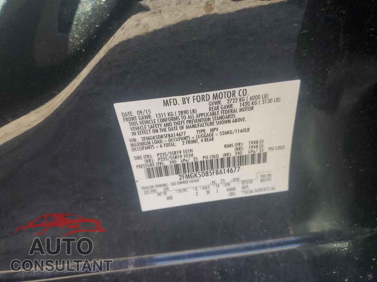 FORD FLEX 2015 - 2FMGK5D85FBA14677