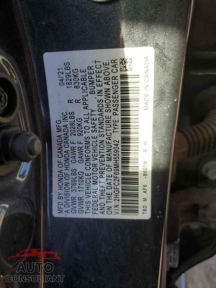 HONDA CIVIC 2021 - 2HGFC2F69MH559042