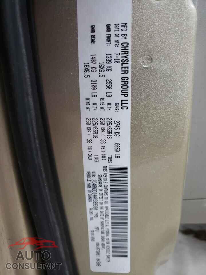 DODGE CARAVAN 2010 - 2D4RN3D14AR389300