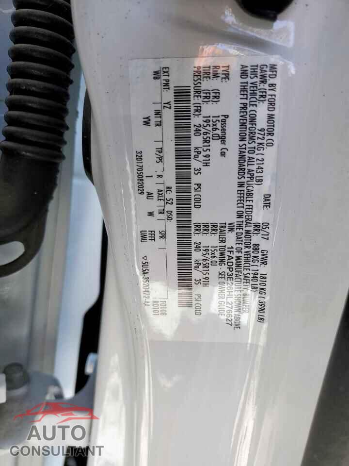 FORD FOCUS 2017 - 1FADP3E26HL276627
