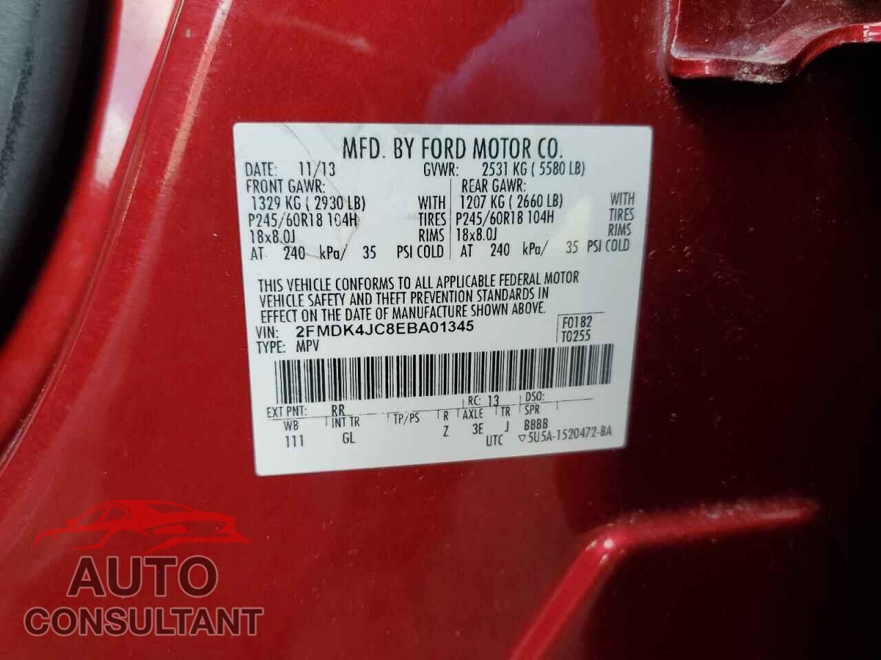 FORD EDGE 2014 - 2FMDK4JC8EBA01345