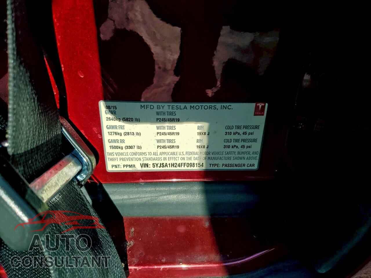 TESLA MODEL S 2015 - 5YJSA1H24FF098154