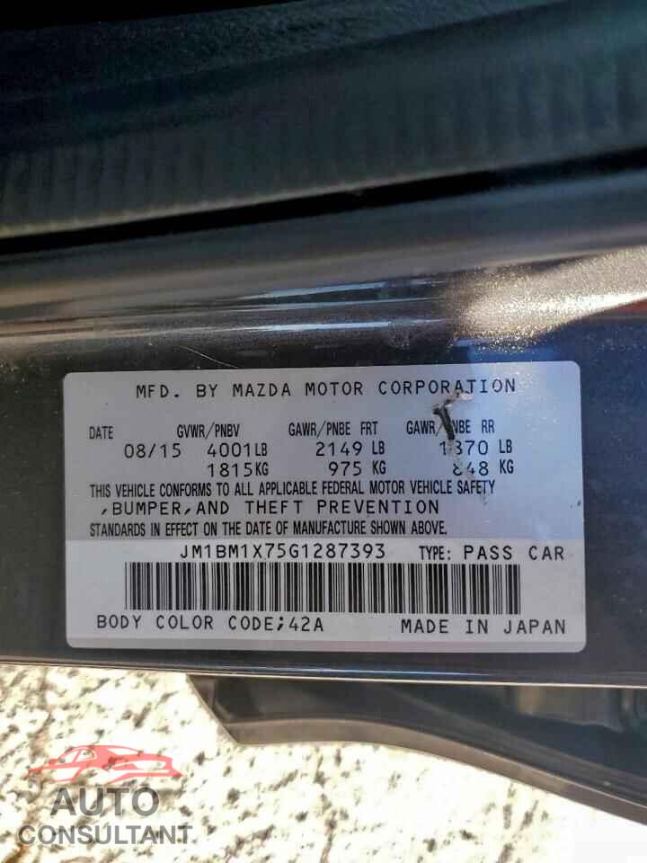MAZDA 3 2016 - JM1BM1X75G1287393
