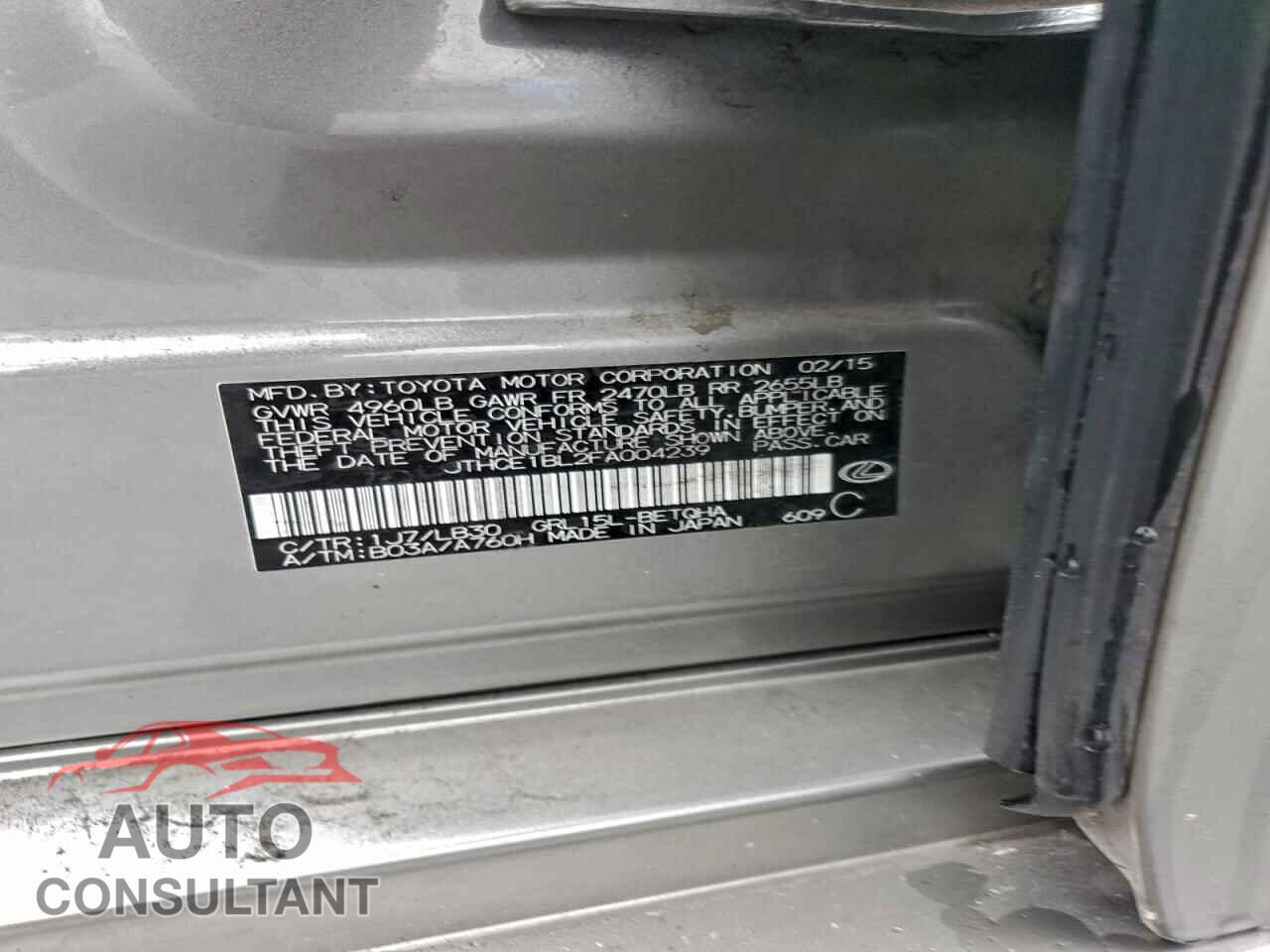 LEXUS GS350 2015 - JTHCE1BL2FA004239