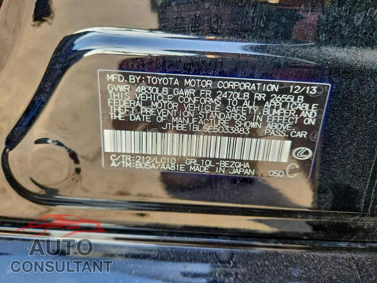 LEXUS GS350 2014 - JTHBE1BL5E5033883