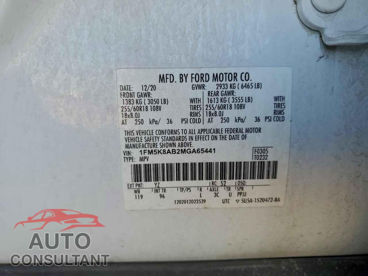 FORD EXPLORER 2021 - 1FM5K8AB2MGA65441