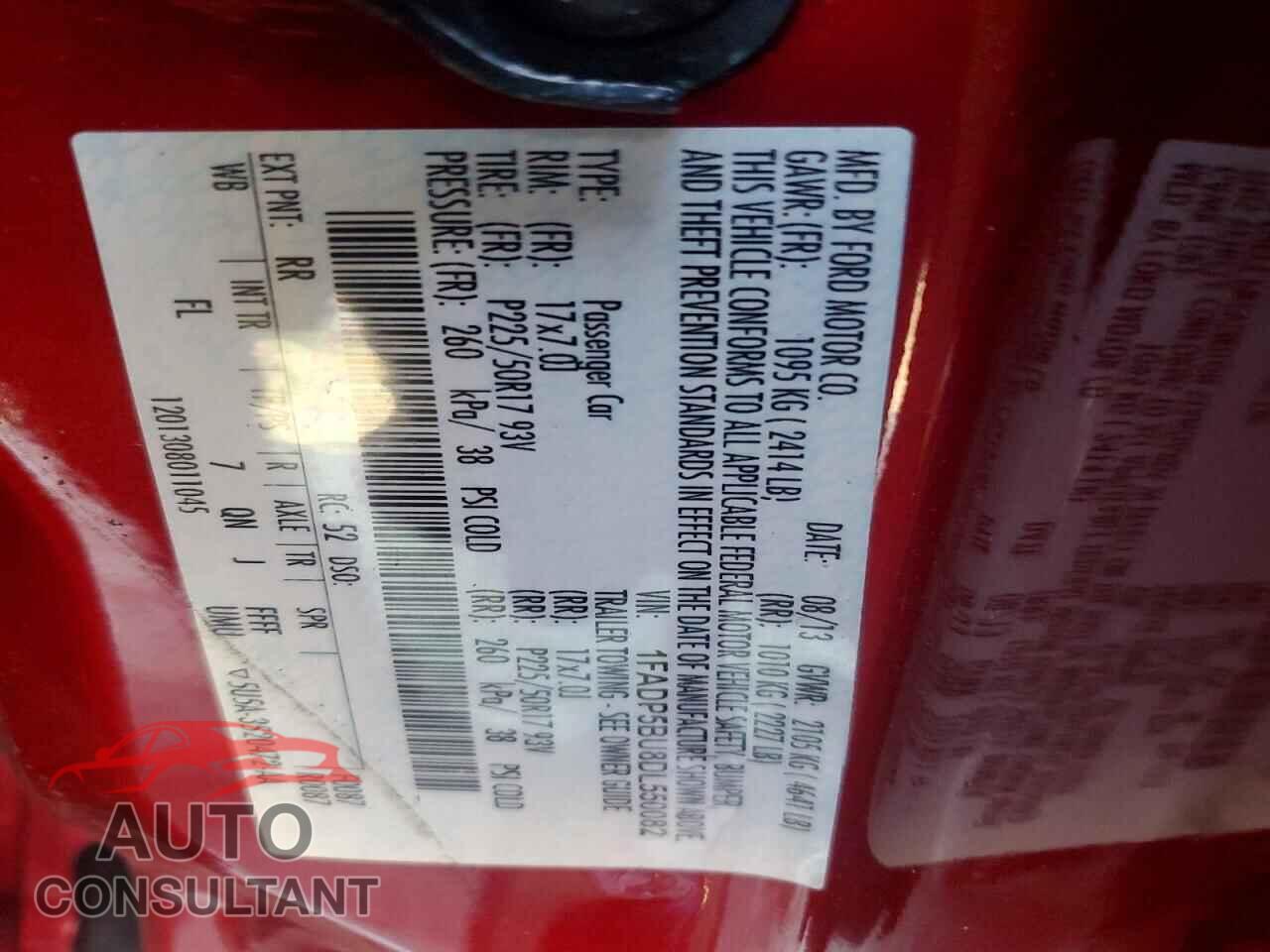 FORD CMAX 2013 - 1FADP5BU8DL550082