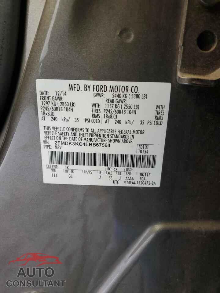 FORD EDGE 2014 - 2FMDK3KC4EBB67564
