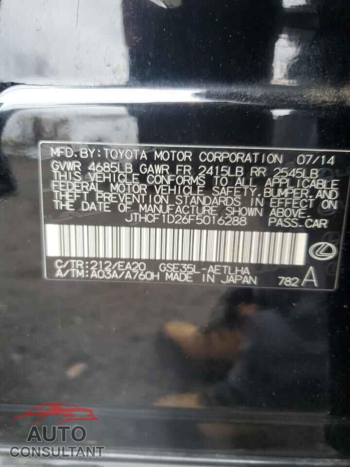 LEXUS IS 2015 - JTHCF1D26F5016288