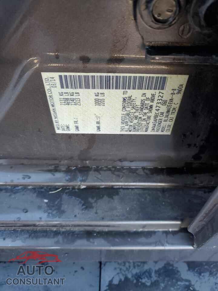 NISSAN MAXIMA 2014 - 1N4AA5AP8EC473327