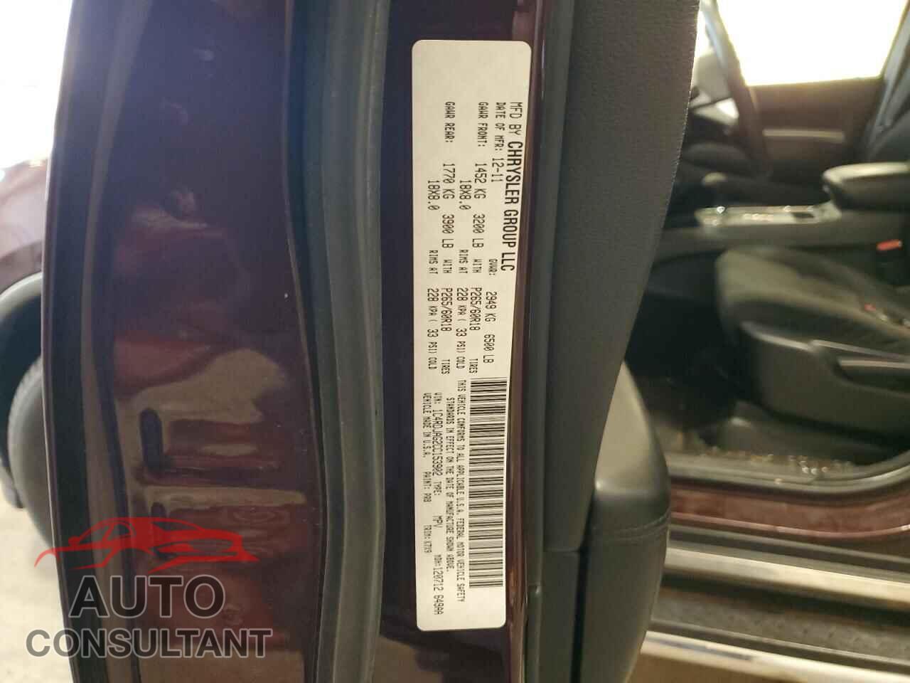 DODGE DURANGO 2012 - 1C4RDJAG2CC153902
