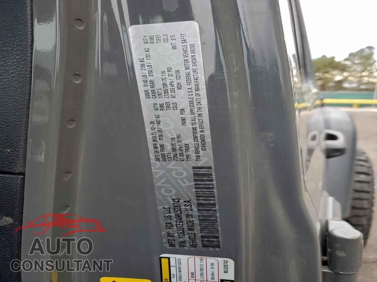 JEEP GLADIATOR 2021 - 1C6JJTEG4ML528743