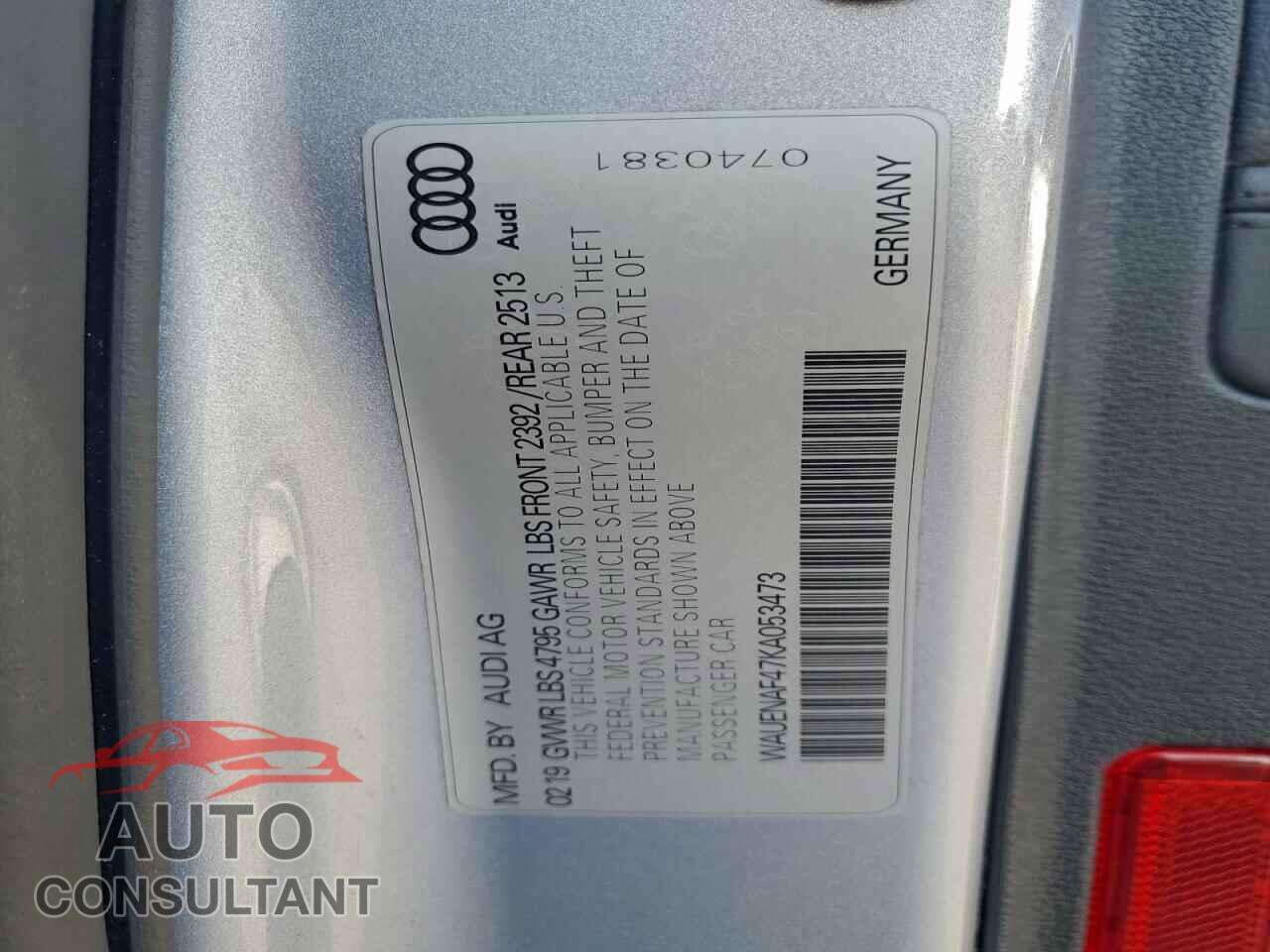 AUDI A4 2019 - WAUENAF47KA053473