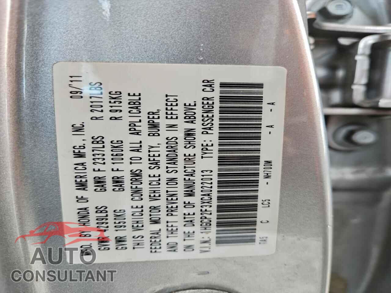 HONDA ACCORD 2012 - 1HGCP2F3XCA022013
