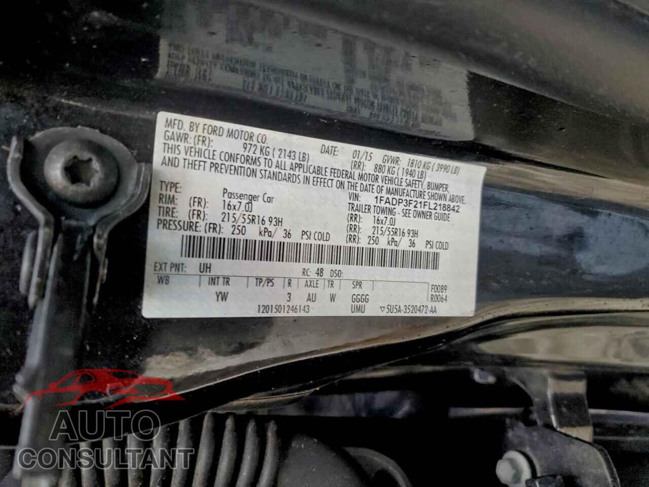 FORD FOCUS 2015 - 1FADP3F21FL218842