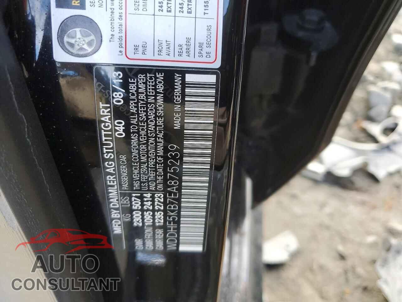 MERCEDES-BENZ E-CLASS 2014 - WDDHF5KB7EA875239