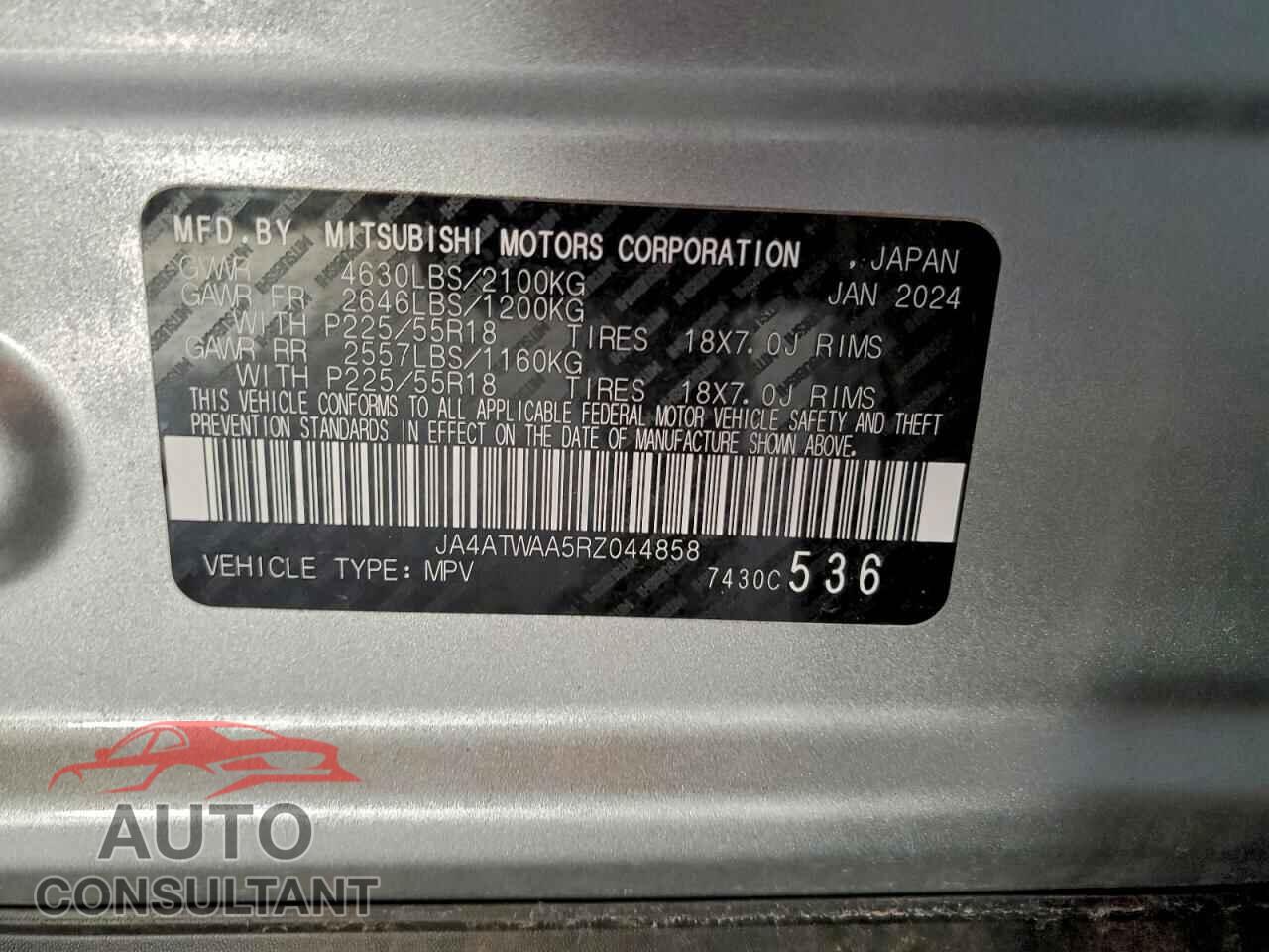 MITSUBISHI ECLIPSE 2024 - JA4ATWAA5RZ044858