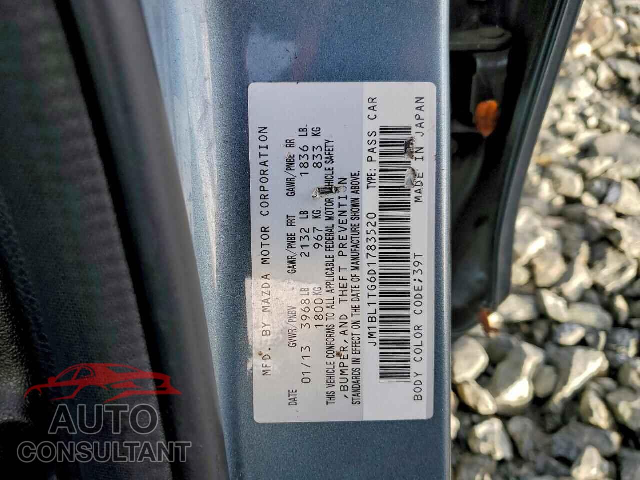 MAZDA 3 2013 - JM1BL1TG6D1783520