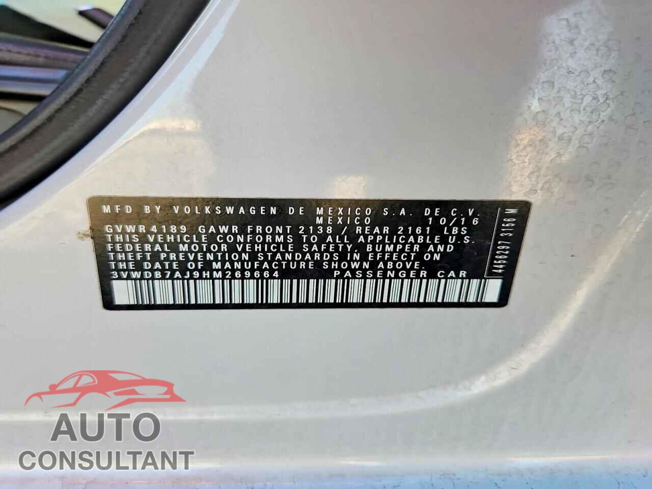 VOLKSWAGEN JETTA 2017 - 3VWDB7AJ9HM269664