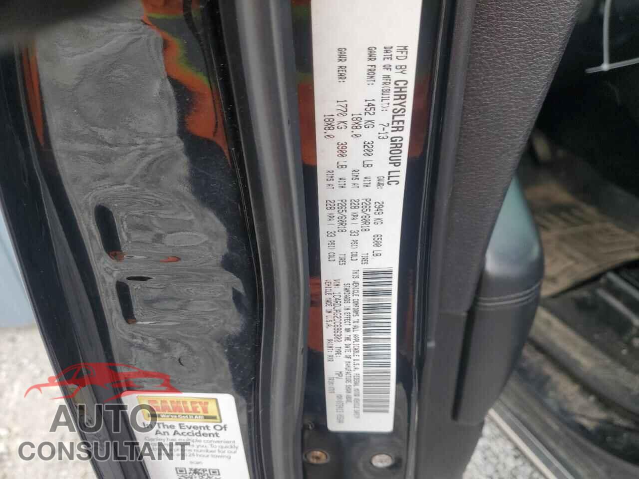DODGE DURANGO 2013 - 1C4RDJAG2DC696300