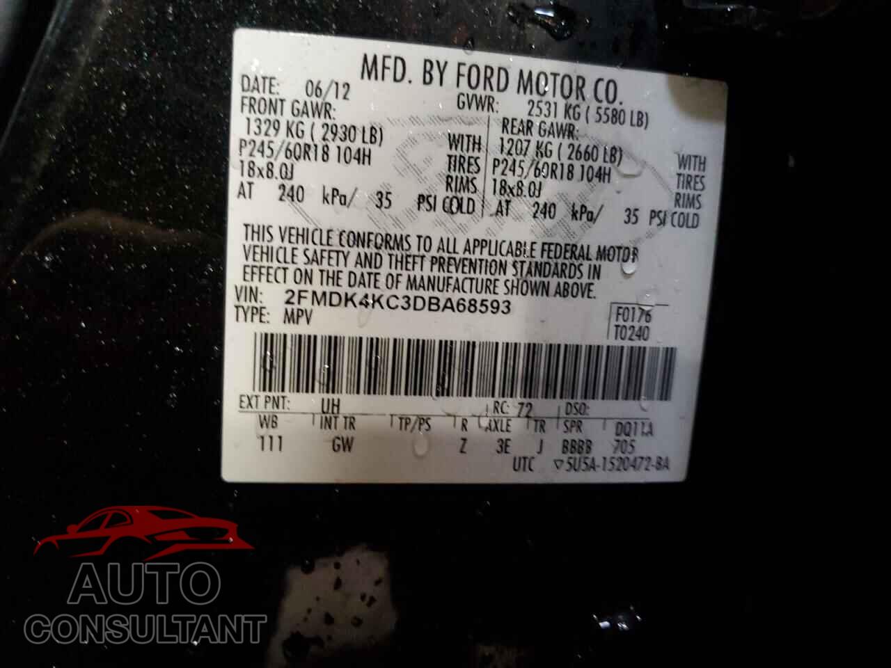 FORD EDGE 2013 - 2FMDK4KC3DBA68593