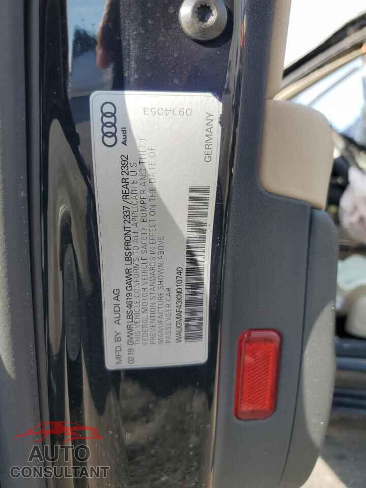 AUDI A4 2019 - WAUGMAF43KN010740