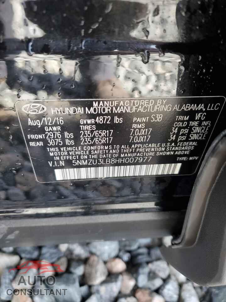 HYUNDAI SANTA FE 2017 - 5NMZU3LB8HH007977
