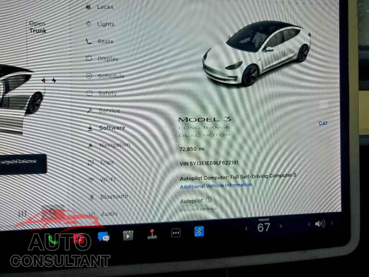 TESLA MODEL 3 2020 - 5YJ3E1EB9LF622181