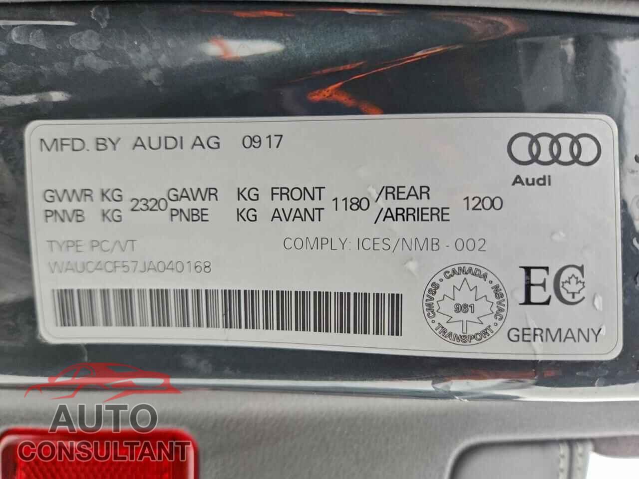 AUDI S5/RS5 2018 - WAUC4CF57JA040168