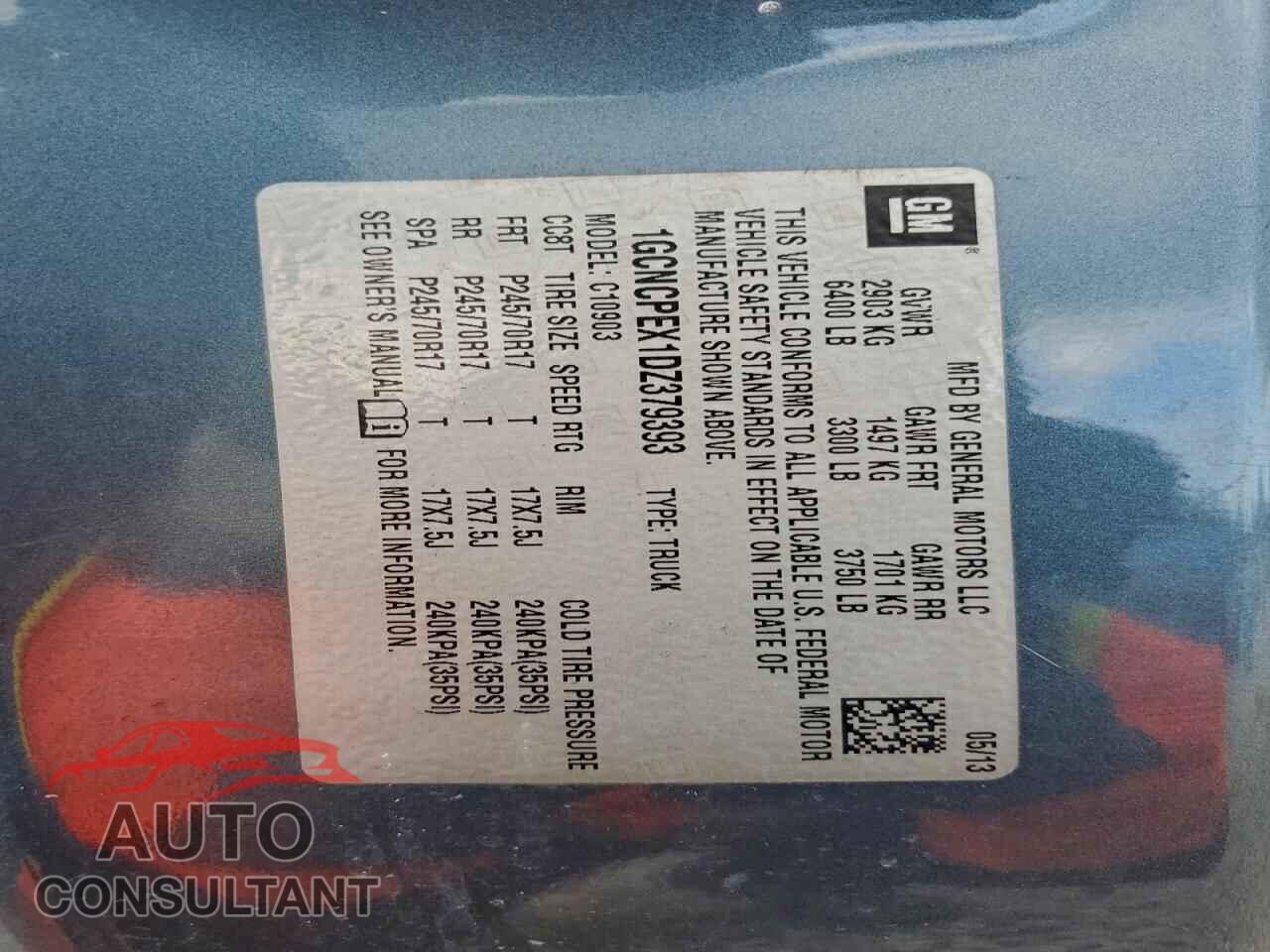 CHEVROLET SILVERADO 2013 - 1GCNCPEX1DZ379393