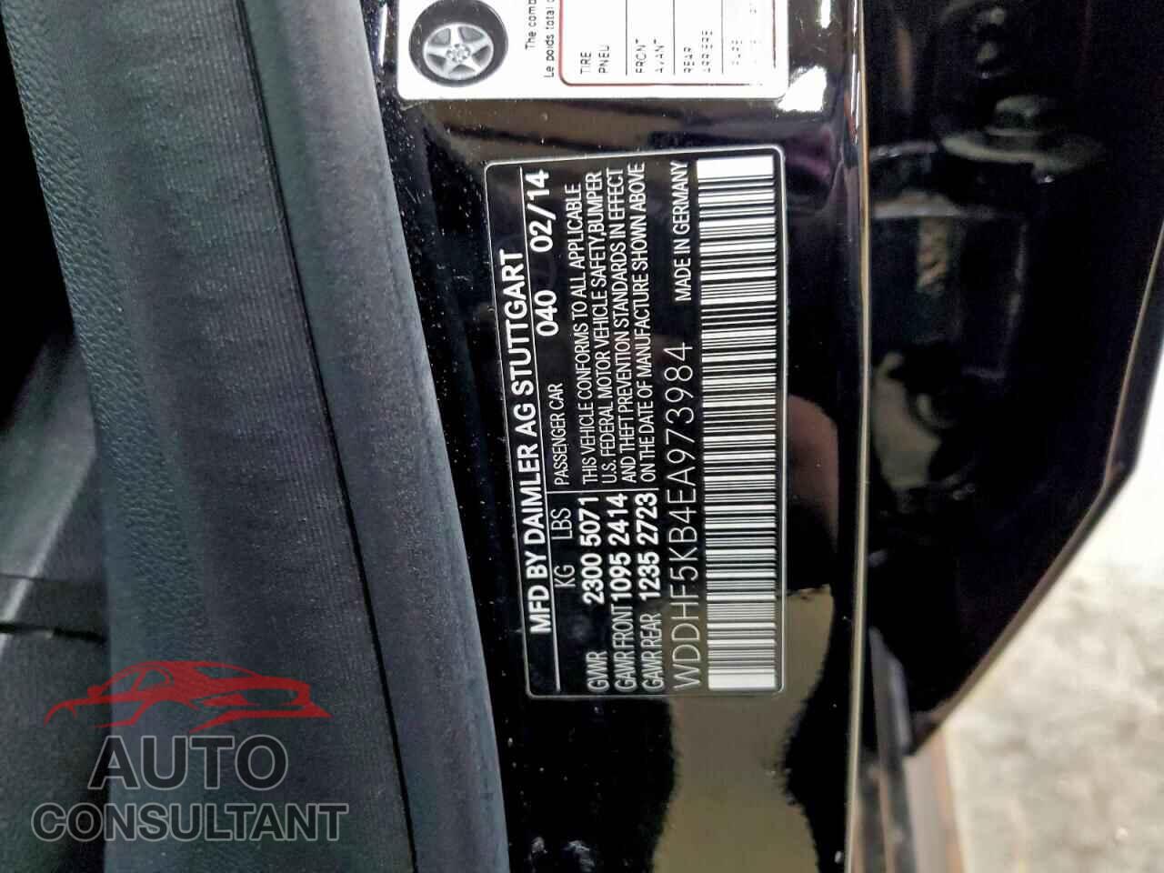 MERCEDES-BENZ E-CLASS 2014 - WDDHF5KB4EA973984