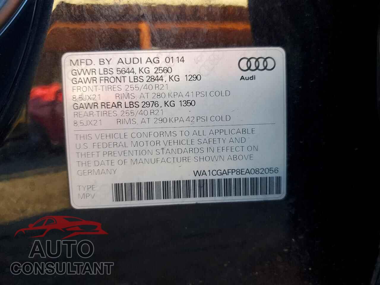 AUDI SQ5 2014 - WA1CGAFP8EA082056