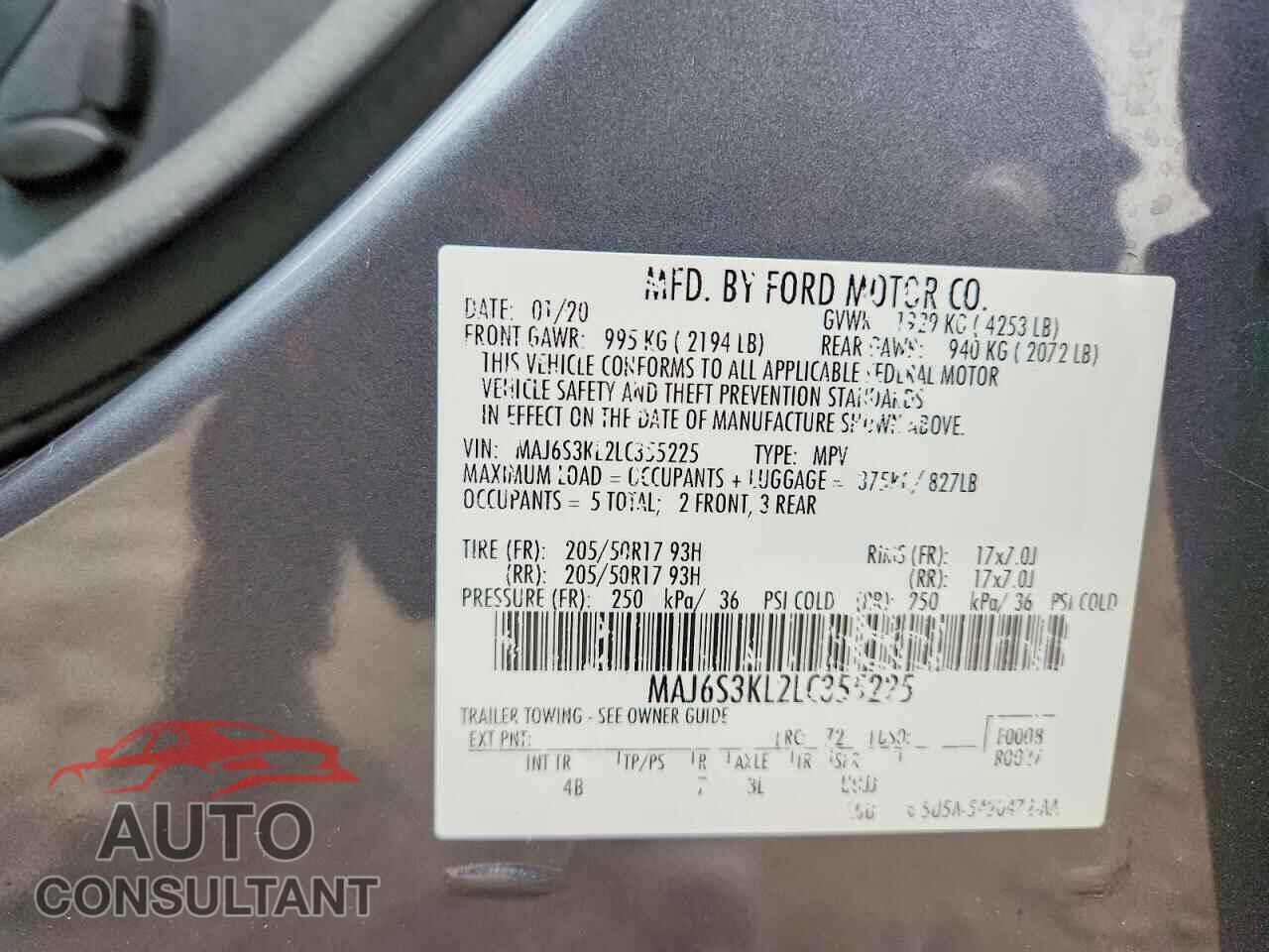 FORD ECOSPORT 2020 - MAJ6S3KL2LC355225