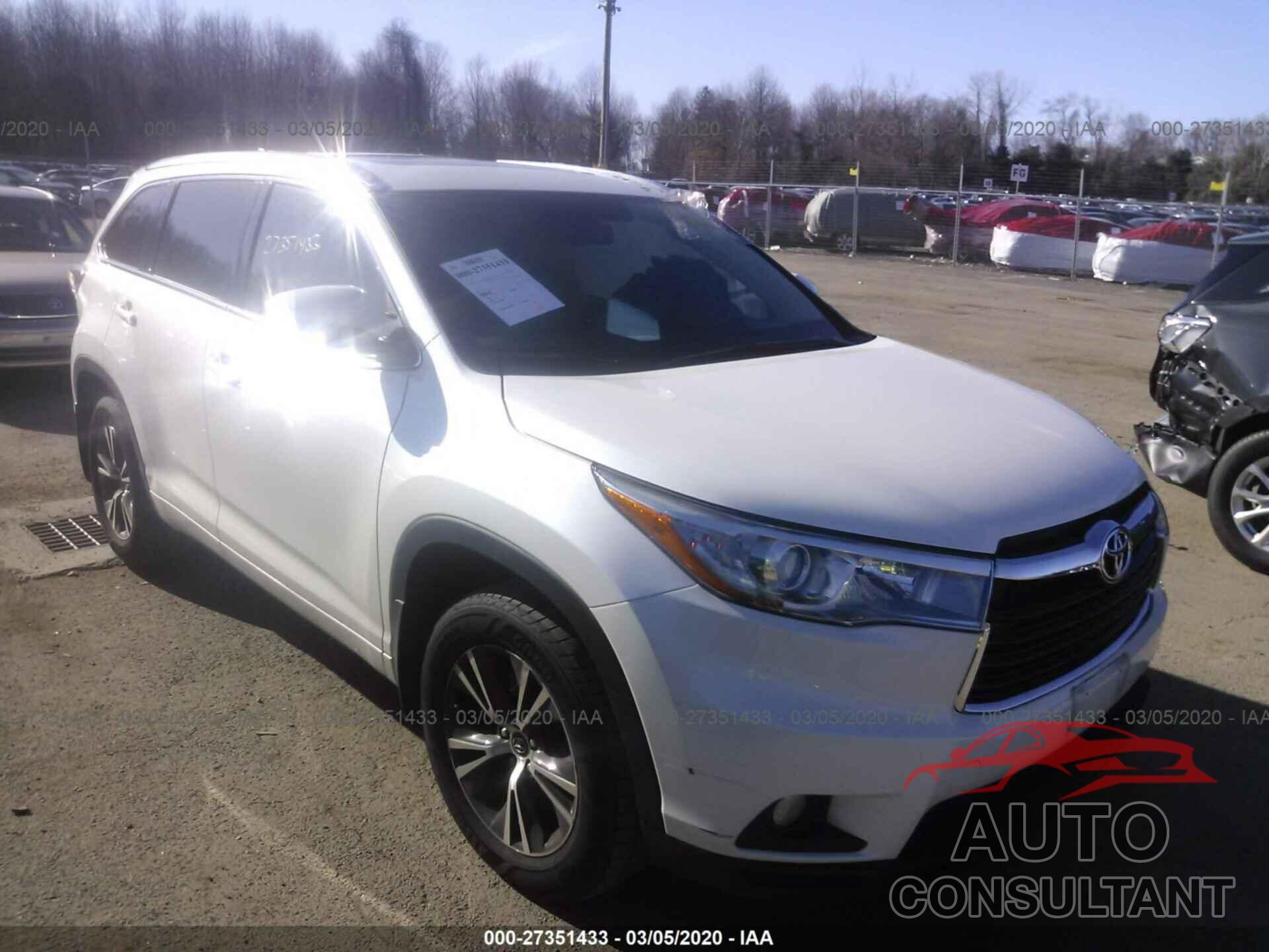 Toyota Highlander 2016 - 5TDJKRFH6GS318051