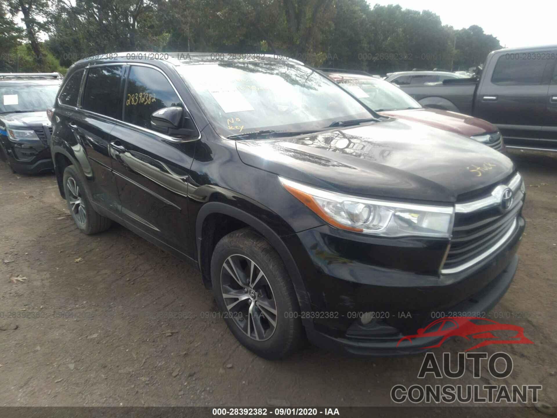 TOYOTA HIGHLANDER 2016 - 5TDJKRFH7GS266655