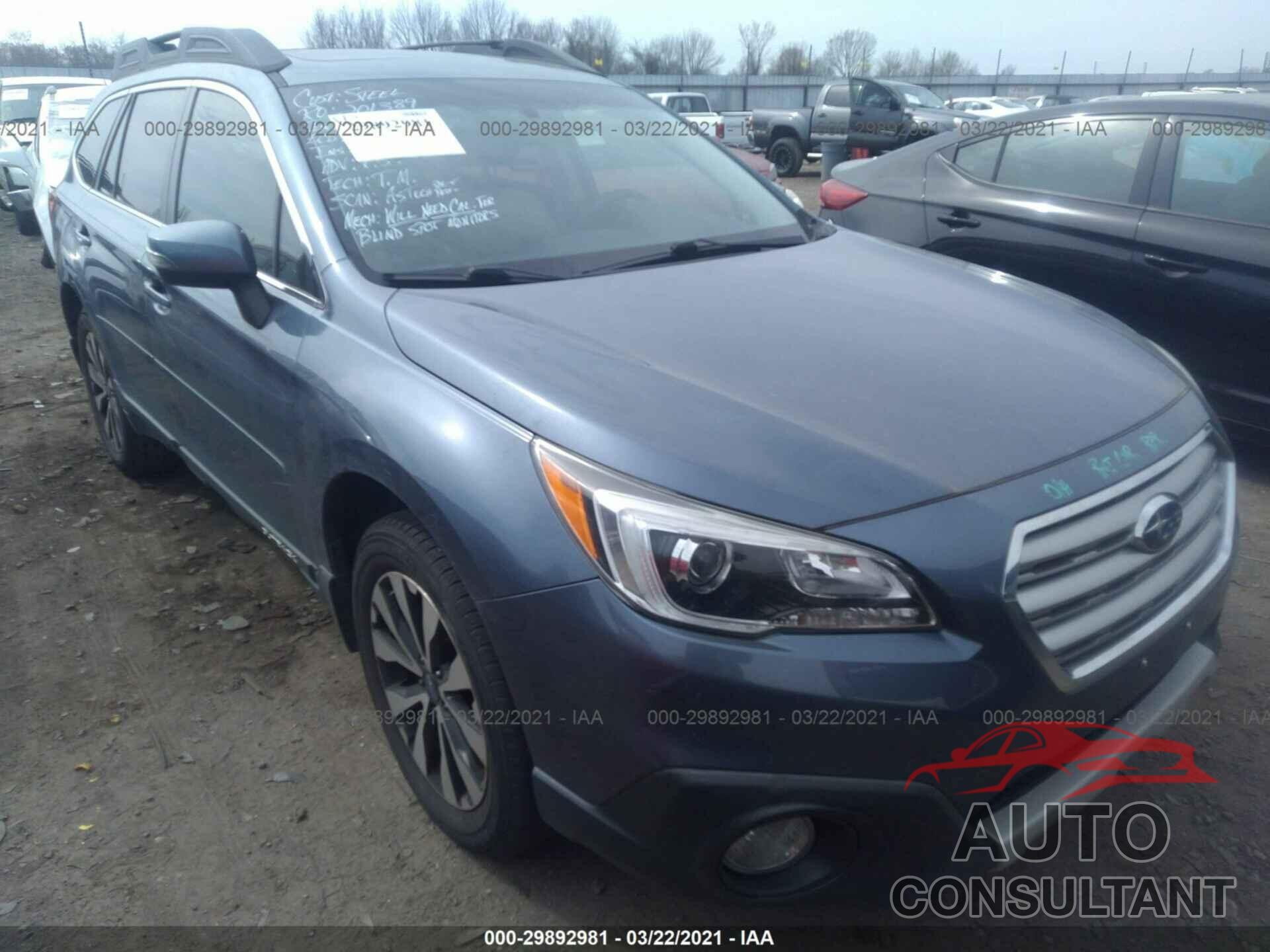 SUBARU OUTBACK 2016 - 4S4BSBLC2G3277533