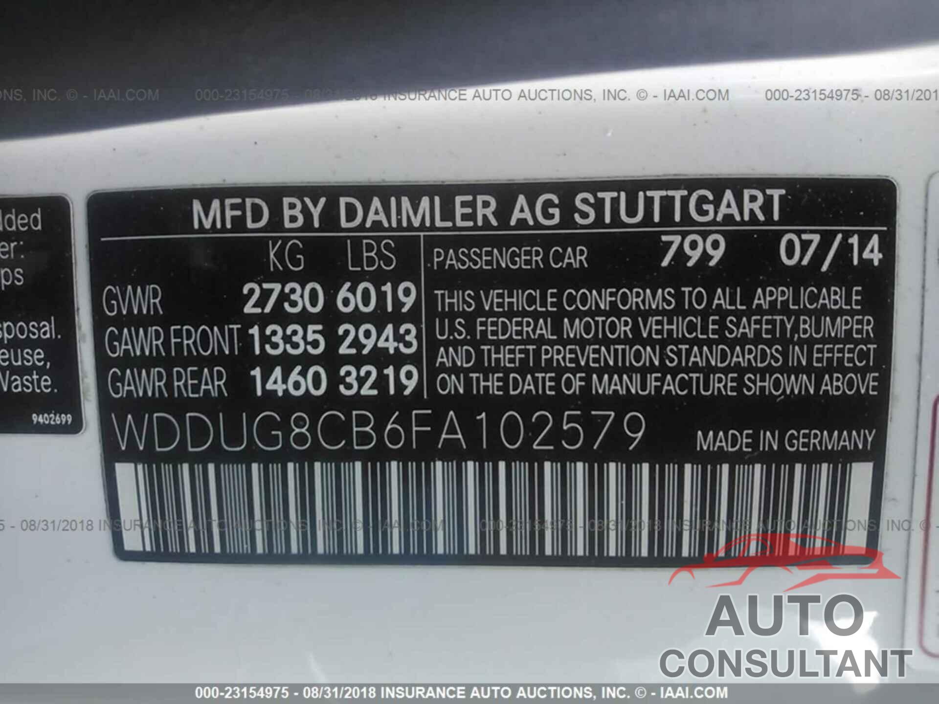 Mercedes-benz S 2015 - WDDUG8CB6FA102579