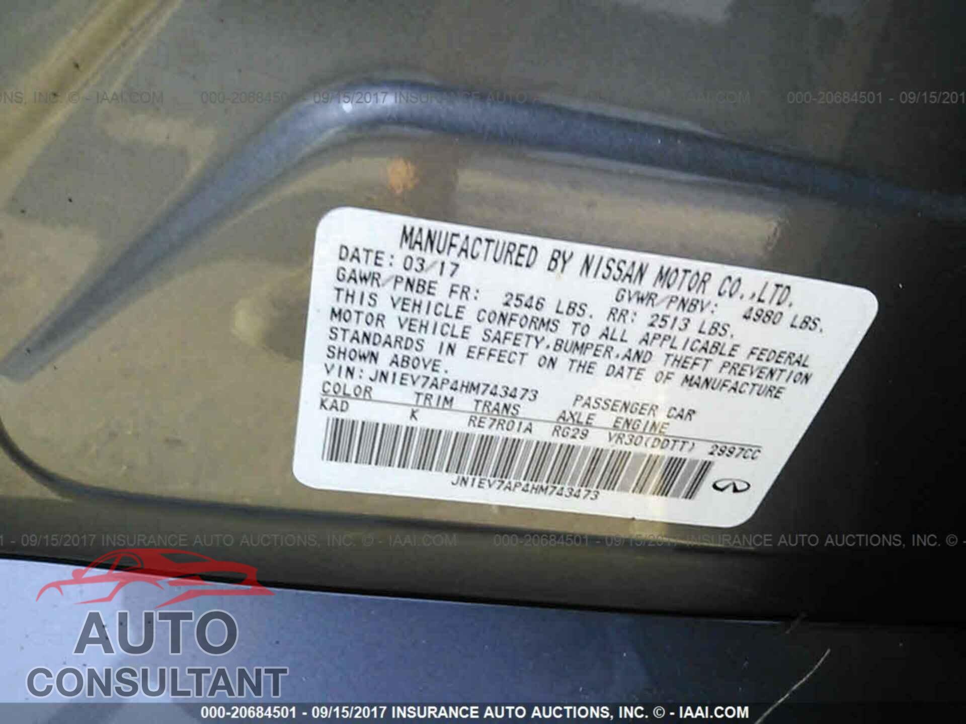 Infiniti Q50 2017 - JN1EV7AP4HM743473