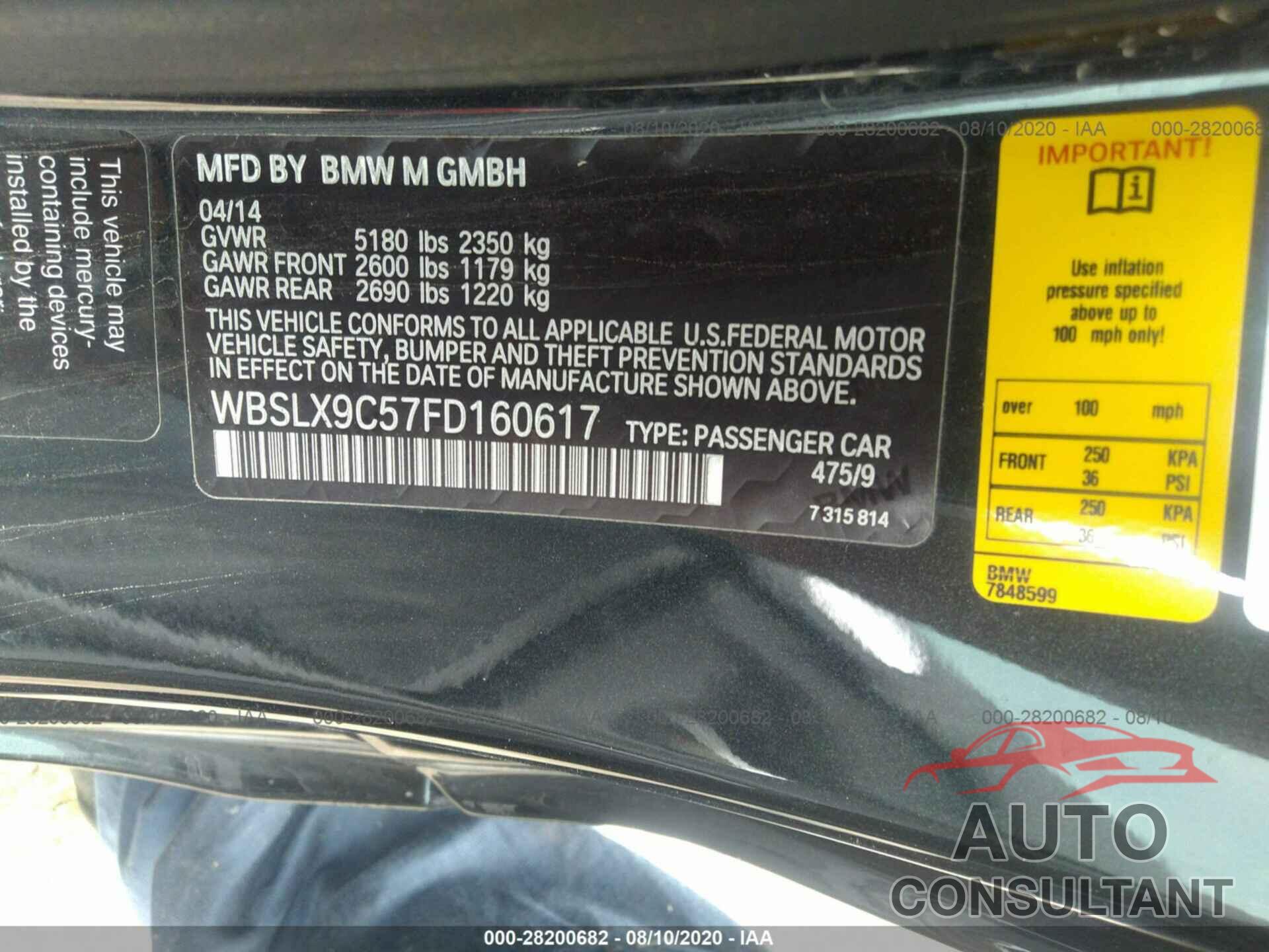 BMW M6 2015 - WBSLX9C57FD160617