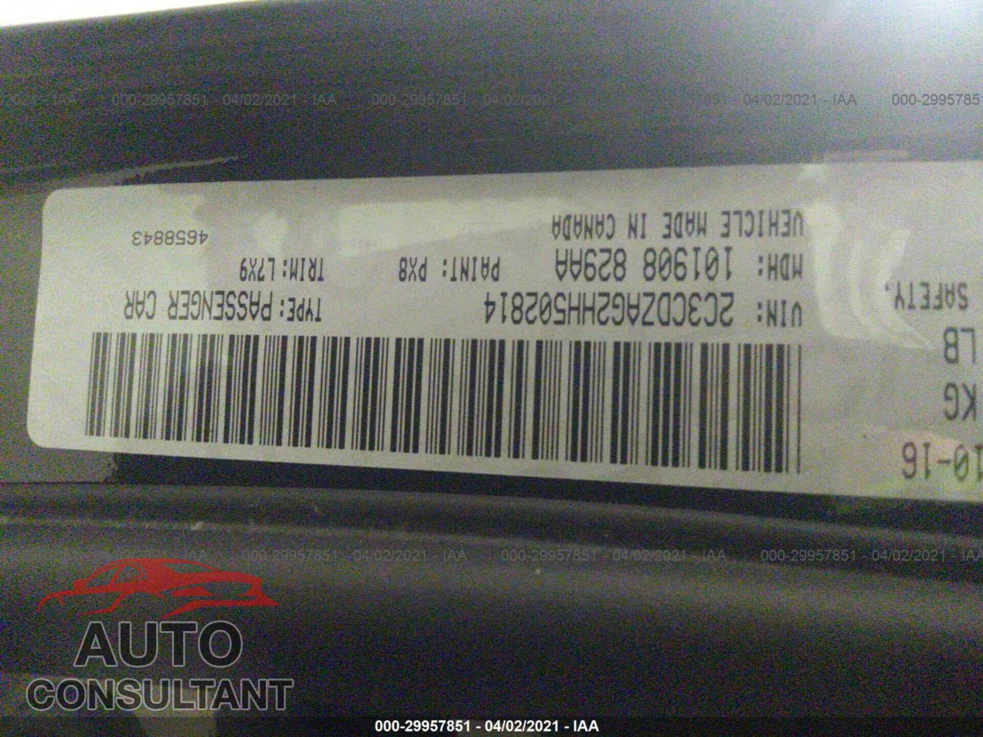 DODGE CHALLENGER 2017 - 2C3CDZAG2HH502814